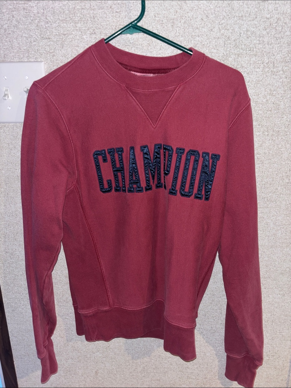 Champion Burgundy Sweatshirt with Navy Embroidered Logo